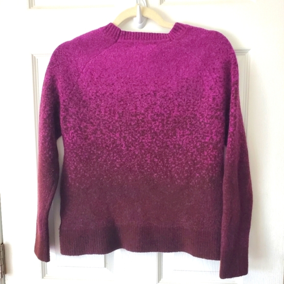 ATHLETA Hawthorne Textured Crew Neck Sweater Ombre Purple Sz XS wool blend - Picture 3 of 7